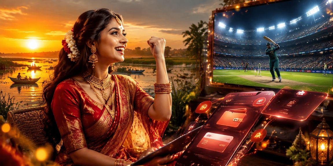 তাঙ্গুয়ার হাওরের পটভূমিতে cricket বেটিং উপভোগ করছেন একজন বেটর